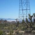 I zoom in past the transmission tower for a closer view of the Kelso Dunes