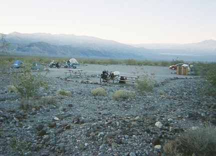 Huff and puff, I finally make it to the Emigrant Campground; my world is slanted here on the fan