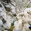Looking down the 100-foot drop-off at the end of the Monarch Canyon
