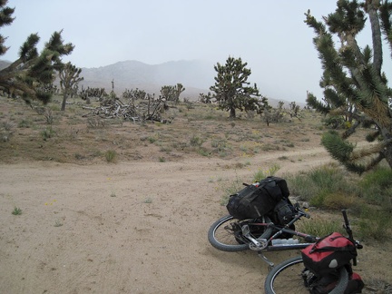 I turn down the little road off Cedar Canyon Road for a short break and watch the rain clouds approach