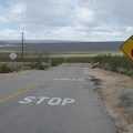 I cross a cattleguard, then the train tracks, then turn right (north) on Kelso-Cima Road at the stop sign