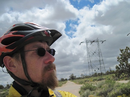 I stop briefly off Morning Star Mine Road where the power lines cross