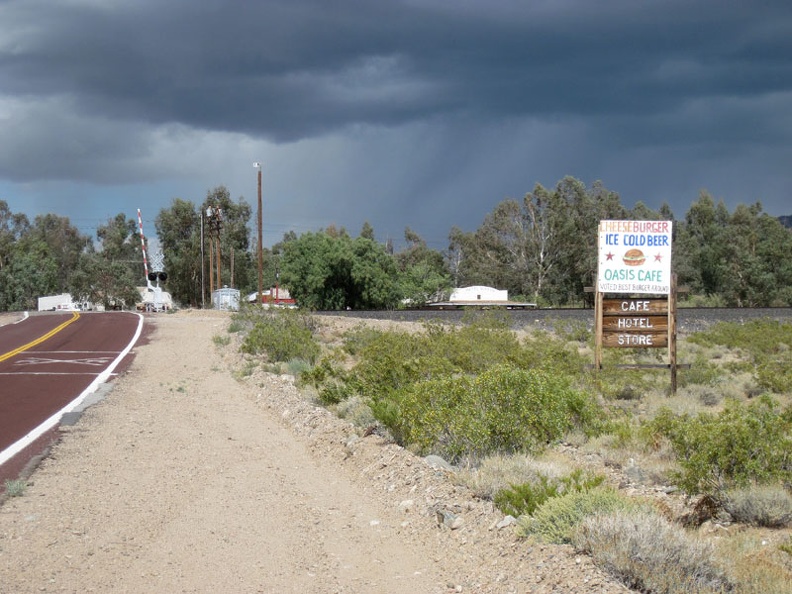 I ride 3 miles on Ivanpah Rd, then 7 miles across Ivanpah Valley on Nipton Road, and arrive at Nipton, population 20