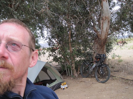 I set up my tent in the shade of some eucalyptus trees and buy some cold beer at the Nipton store