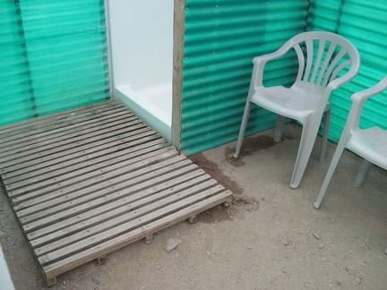 One of the shower stalls for campers at Nipton