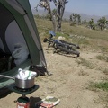 I heat up a boil-in-bag Indian-style breakfast, happy that my tent survived last night's wind storm