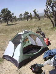 Almost everything is packed up now, so it's time to take the tent down and make departure from Butcher Knife Canyon official