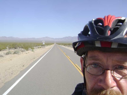 For three miles, I skirt the western edge of Ivanpah Valley on the paved Ivanpah Road