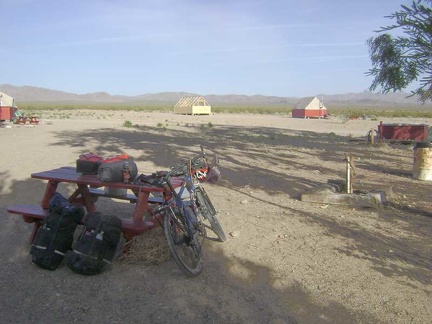 The small campground at Nipton, with New York Mountains in the background, is almost empty tonight, which suits me just fine