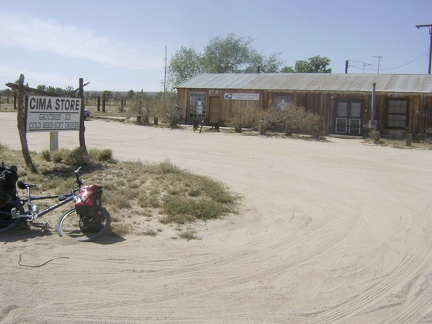 After a couple of miles, I pass the Cima Store at 4200 feet, and it's actually open this time, at this late hour!