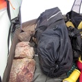 The wind has picked up again, so I place large rocks inside my tent before leaving on today's hike