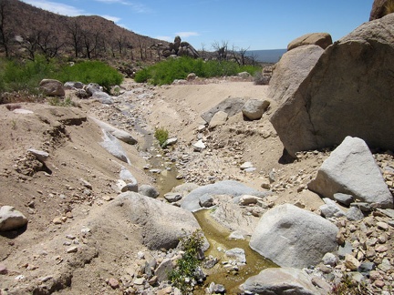 Exiting the mouth of Butcher Knife Canyon, erosion in the sand shows that there's quite a bit of water here from time to time