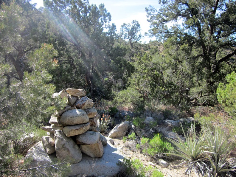 To my surprise, out here in the middle of nowhere in the New York Mountains, I come across a rock cairn