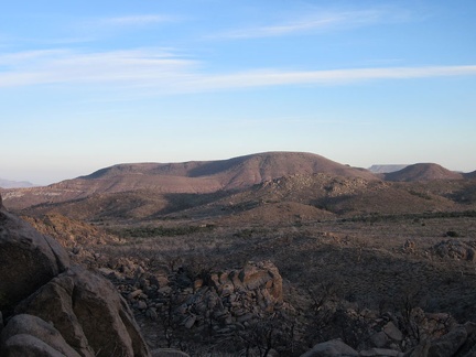 From this hill, I get a good look at the back (north) side of Pinto Mountain, part of which I hiked last year