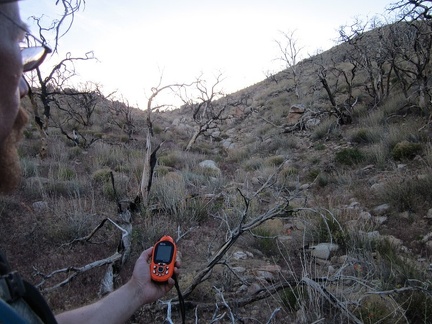 I'm between a few hills, and I should find myself overlooking the Bathtub Spring area once I reach the top