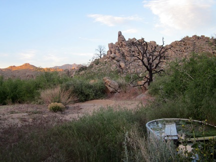 I arrive at Bathtub Spring at sunset, which is not the same Bathtub Spring where I hiked last week