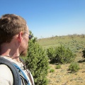 I pass by a few junipers and see that I'm descending into an unusually green-looking little upland valley