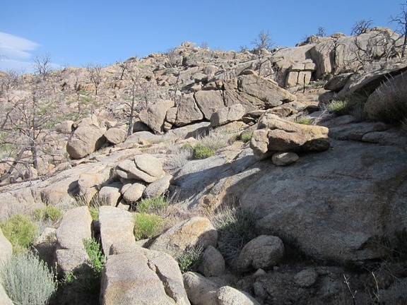 It's fun to hike over the rocks in this quiet corner of Pinto Valley