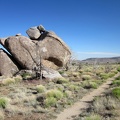 This pile of rocks reminds me of a rabbit viewed in side profile, with its head facing toward the right