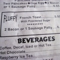 I slept so well last night here at the Ludlow Motel: the breakfast menu in my room invites me over to the café for FLUFFY