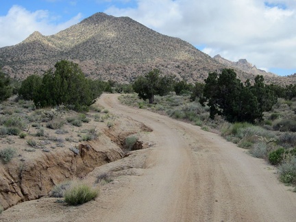 I'm on New York Mountains Road now, and this part of it squiggles toward Drum Peak