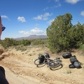 On New York Mountains Road, I notice strange noises coming from the 10-ton bike, so I pull over to see what's wrong