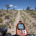A few short slopes with loose rock on the Sagamore Canyon Cut-Off road force me to get off the bike and walk a bit
