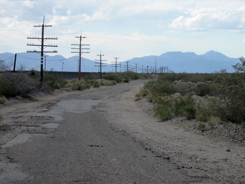 I'm back on the train-track road, but this time a few miles of it are paved, and called Nipton-Desert Road