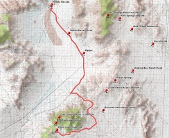 Pinto Valley to Primm, Nevada bicycle route via Ivanpah Road