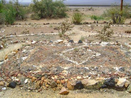 In the middle of the Nipton garden is an area built of coloured rocks