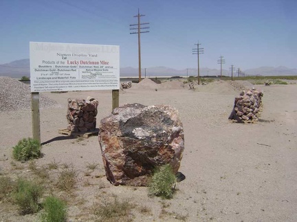 Just across the road from the Nipton General Store along the train tracks is a rock and gravel display yard