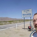 Three miles up the hill of Nipton Road, I reach the "Welcome to Nevada" sign that makes a perfect tourist photo