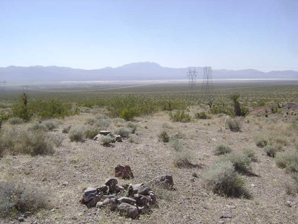 A fire ring up above the mine tailings doesn't look like it has been used in quite a while