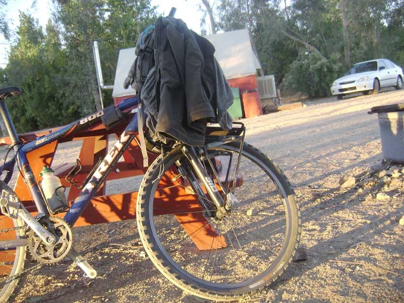 Resting at my tent at Nipton: the pinkish glow of the desert sunset is always a welcome end of the day