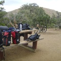 Almost everything I brought with me ends up on the picnic table, and then squeezed into my saddlebags