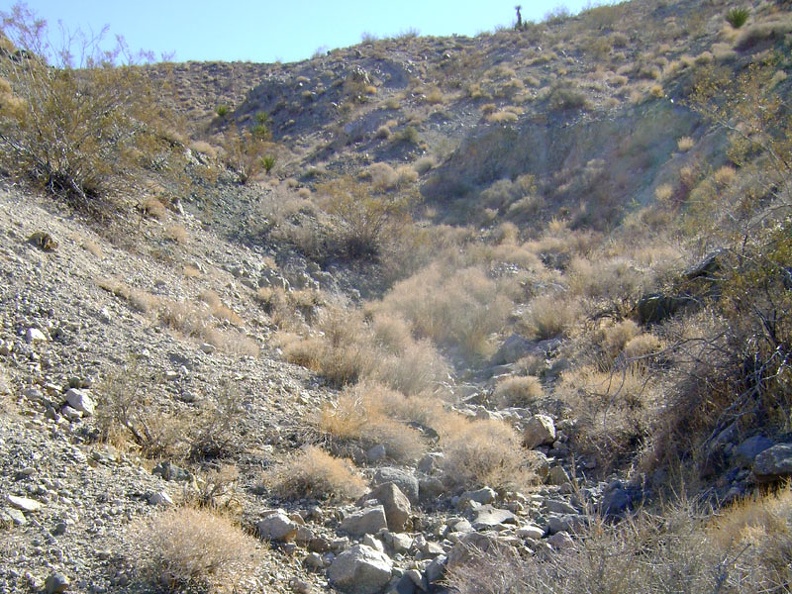 Old Dad Canyon becomes a narrow, rocky drainage as I approach the top