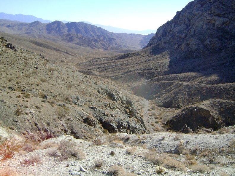 One option is to continue ahead, down into the south end of Old Dad Canyon and climb up Old Dad Mountain on a known ascent route