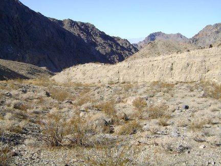 Part of Old Dad Canyon ahead is now deeply shaded from the midday sun