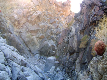 The slot canyon is intense, but doesn't continue very far before connecting to a broader wash above