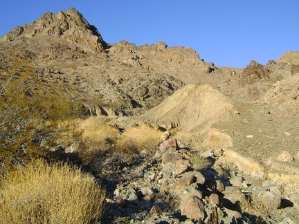 The road rejoins the wash in Idora Mine Canyon above the slot canyon