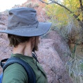 I walk back down to the canyon floor: big rocks, willow trees and cottonwoods along Piute Creek