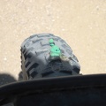 Back on Black Canyon Road, I hear hissing, and see a bit of "Slime" oozing out of my front tire to prevent a flat