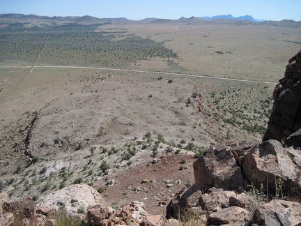 From Pinto Mountain, I can see the jagged edges of the Providence Mountains in the distant blue