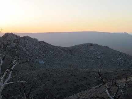 Awesome sunset view from Mid Hills campground over to the subtle slope of Cima Dome