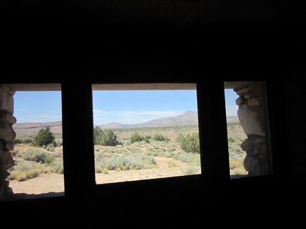 Gotta love the view toward the New York Mountains from the front windows of the Bert Smith Rock House