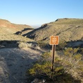 I begin the hike down to Piute Spring by walking over to the trail sign at campsite #2
