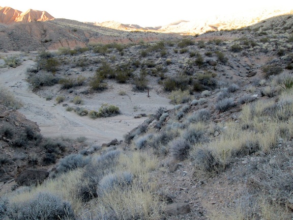 I'm almost at the bottom of the rather eroded trail leading down to Piute Canyon
