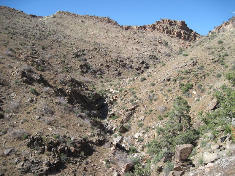 It looks like the climb up the east fork of Beecher Canyon above the spring might be relatively obstruction-free