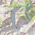Hiking route in upper forks of Beecher Canyon from Blue Jay Mine
