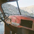 The dashboard inside the old truck at Goldbelt Spring